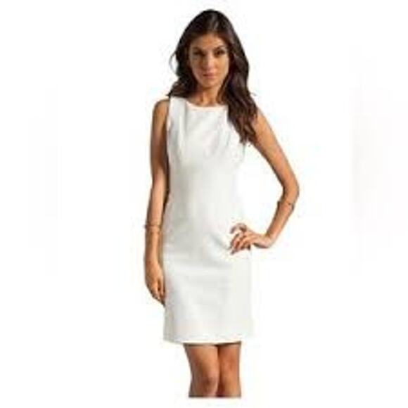 Calvin Klein White Pencil Dress Womens Sz 8 Sleeveless Sheath Career Power Dress - Picture 1 of 15